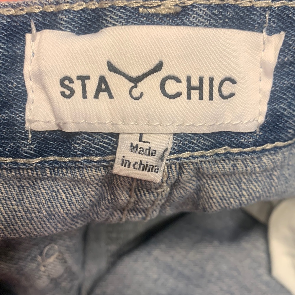 Stay Chic Distressed Sequin Jeans